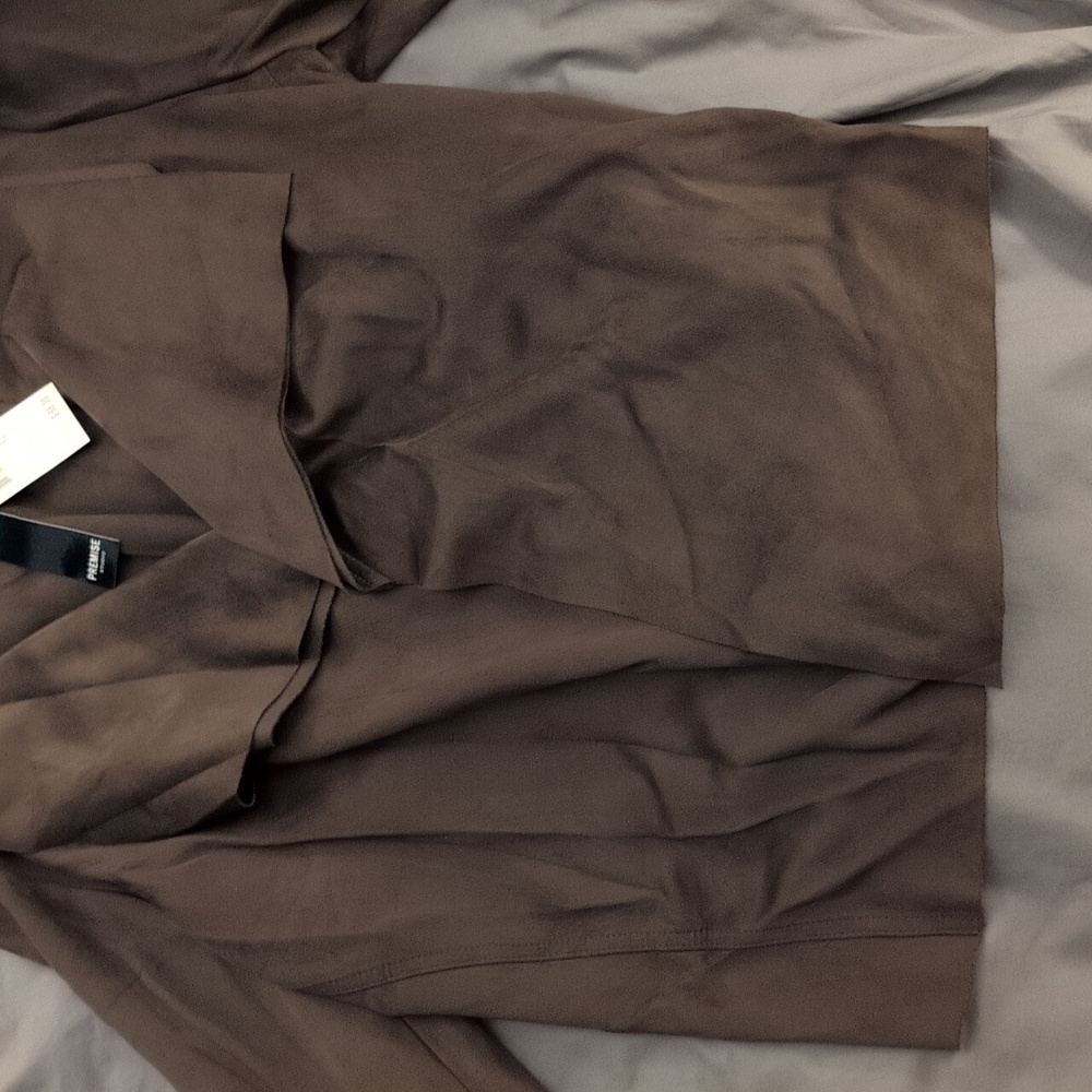 Brown Suede Cardigan Size XL - Picture 2 of 12